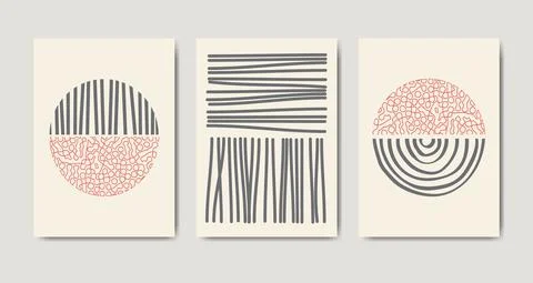 Set of minimal abstract geometric design posters Stock Illustration