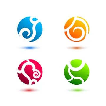 Set of minimal geometric multicolor elements shapes. Trendy icons and logotyp Stock Illustration