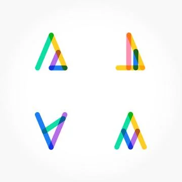 Set of minimal geometric multicolor shapes. Trendy hipster icons and logotype Stock Illustration