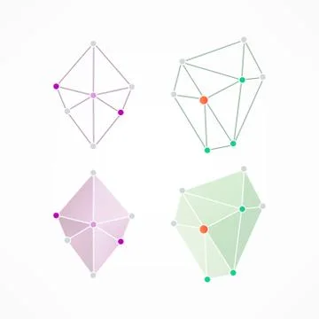 Set of minimal geometric multicolor symbol set shapes. Trendy icons and logot Stock Illustration