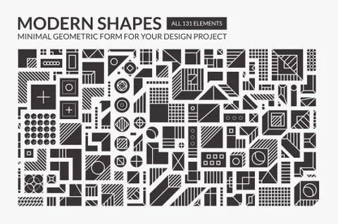 Set Minimal modern shapes Stock Illustration