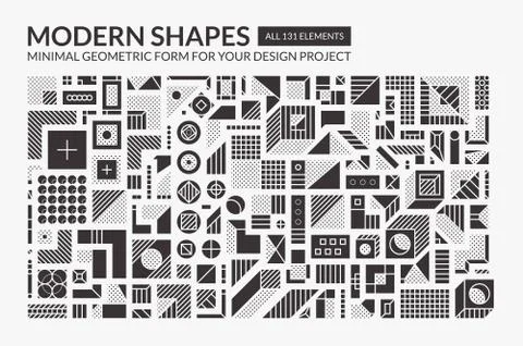Set Minimal modern shapes Stock Illustration