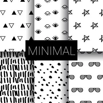 Set of minimal seamless patterns Stock Illustration