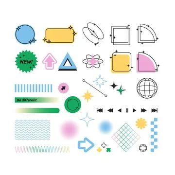 Set of minimalist  graphic design elements Stock Illustration
