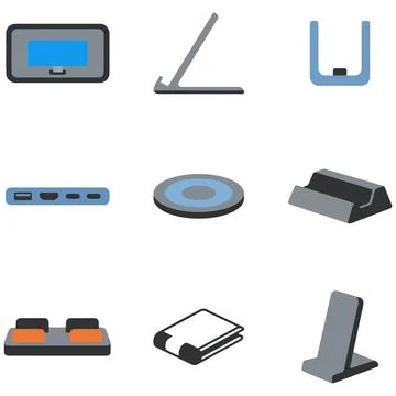 Set of Minimalist Icons Representing Modern Electronic Device Accessories Иллюстрация