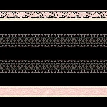 A set of minimalist pattern with pink and white borders Stock Illustration