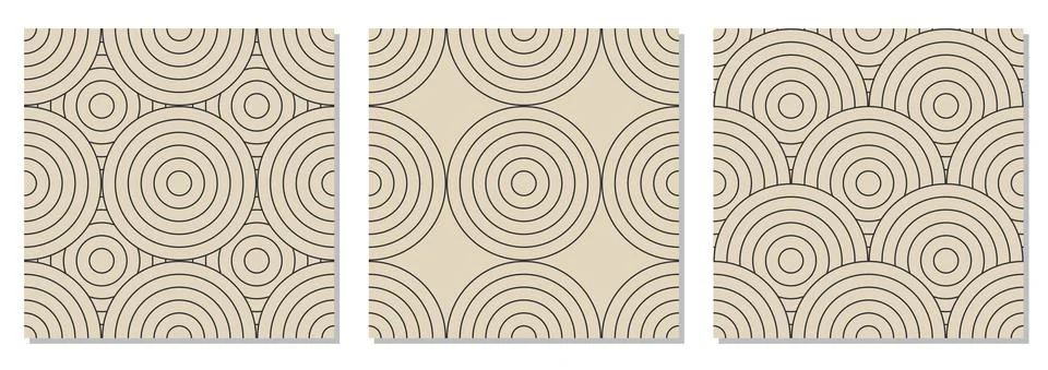Set of minimalist seamless pattern with abstract creative geometric composition Illustrazione stock