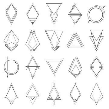Set of minimalistic geometric elements Stock Illustration