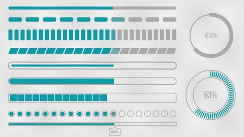 Set of minimalistic progress bars. 11 options Stock Footage 247171877