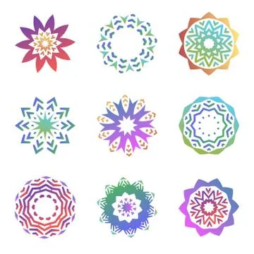 Set of minimalistic trendy shapes. Creative logo emblems for design. Simple Stock Illustration
