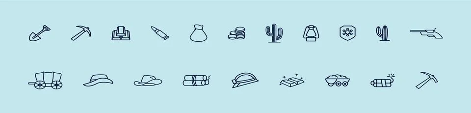 Set of mining or construction cartoon icon design template with various model Illustrazione stock