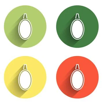 Set Mirror icon isolated with long shadow background. Color circle button. .. Stock Illustration