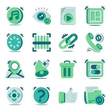 Set of Miscellaneous Flat Icons Stock Illustration