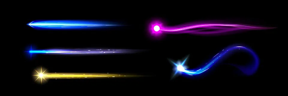 Set of missile light trails Stock Illustration
