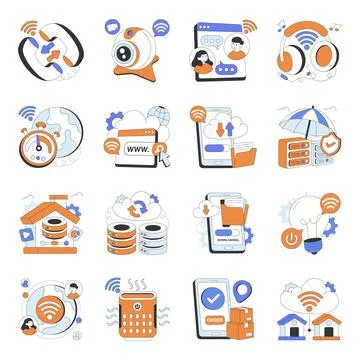 Set of Mixed Flat Illustrations Illustrazione stock