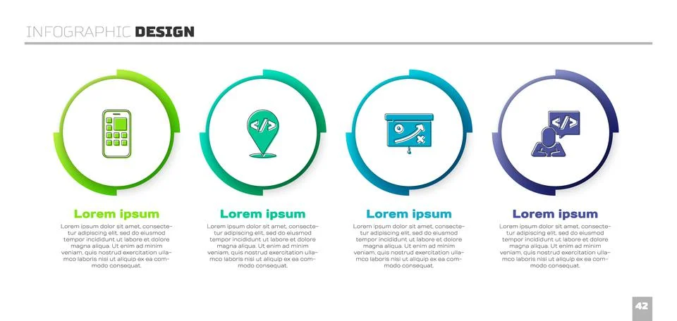 Set Mobile Apps, Front end development, Planning strategy concept and . Business イラスト素材