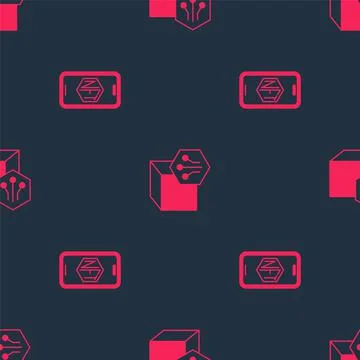 Set Mobile with art store app and NFT Digital crypto on seamless pattern. Vector Stock Illustration
