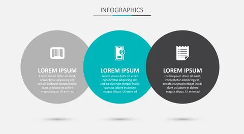 Set Mobile with dollar, Barcode and Wish list template. Business infographic Illustrazione stock