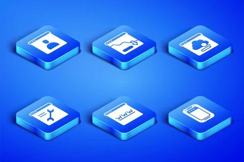 Set Mobile phone, Create account screen, Browser window, setting, Financial g Illustrazione stock