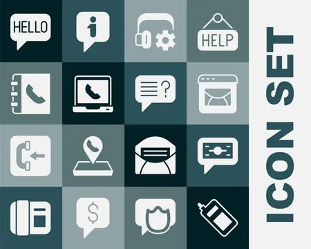 Set Mobile phone, Stacks paper money cash, Mail and e-mail, Headphoneswith .. Stock Illustration