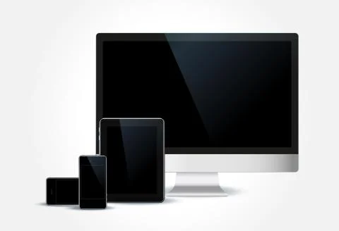 Set mobile phone, tablet pc and computer Stockillustratie