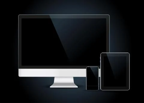 Set mobile phone, tablet pc and computer Stockillustratie