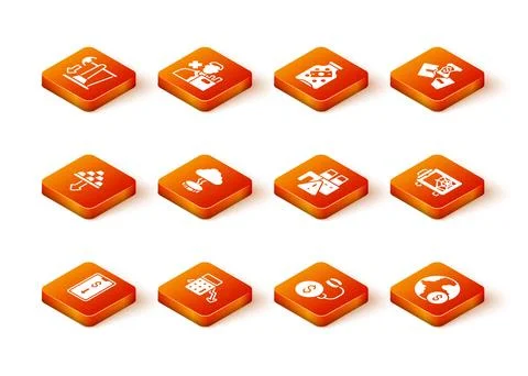 Set Mobile stock trading, Calculation of expenses, Gold bars, Storm, Debt b.. Stock Illustration