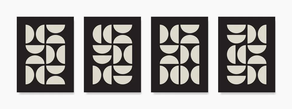 This set of modern abstract backgrounds features textured geometric shapes .. Stock Illustration