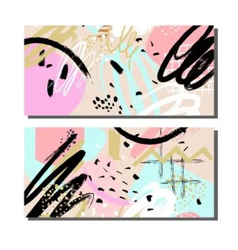 Set of modern abstract backgrounds, festive banner. Modern vector illustratio Stock Illustration