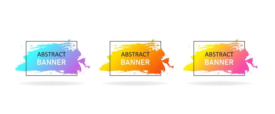 Set of modern abstract brushstroke vector banners. Brushstroke liquid EPS10 Stock Illustration