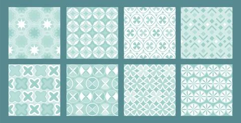 Set of modern abstract geometric patterns. Collection of patterns with simp.. Stock Illustration