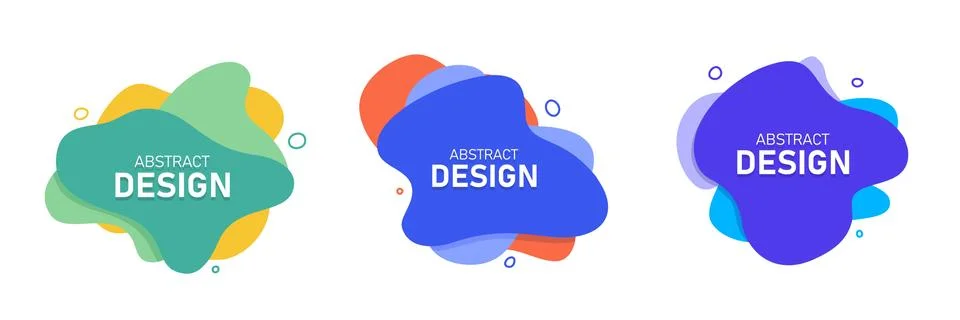 Set of modern abstract vector banners. Fluid organic colorful shapes. Abstract Stock Illustration