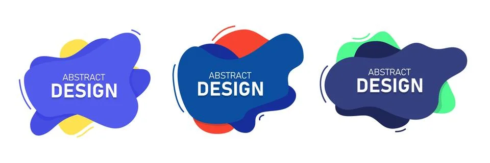 Set of modern abstract vector banners. Fluid organic colorful shapes. Abstract Stock Illustration