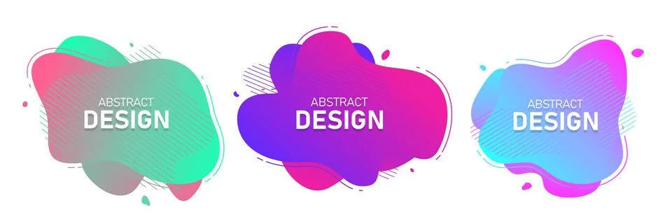 Set of modern abstract vector banners. Fluid organic colorful shapes. Abstract Illustrazione stock