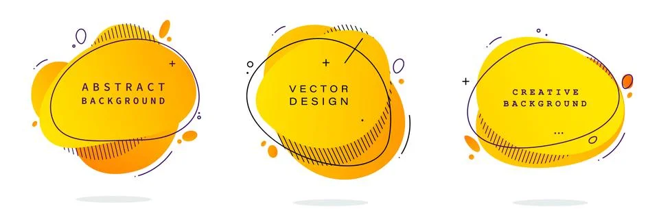 Set of modern abstract vector banners. Flat geometric shapes of different colors Stock Illustration