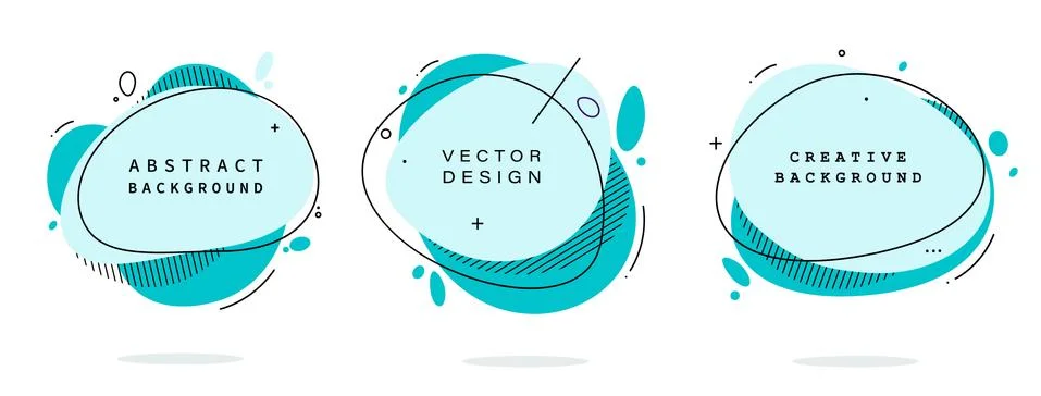 Set of modern abstract vector banners. Flat geometric shapes of different colors Stock Illustration