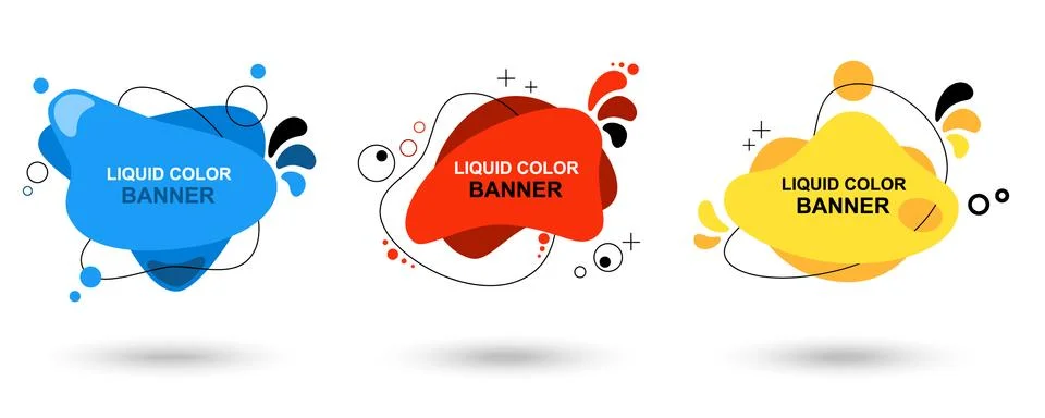 Set of modern abstract vector banners. Liquid color banners. Flat geometric Stock Illustration