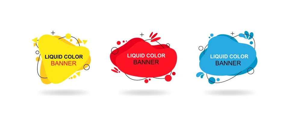 Set of modern abstract vector banners. Liquid color banners Stock Illustration
