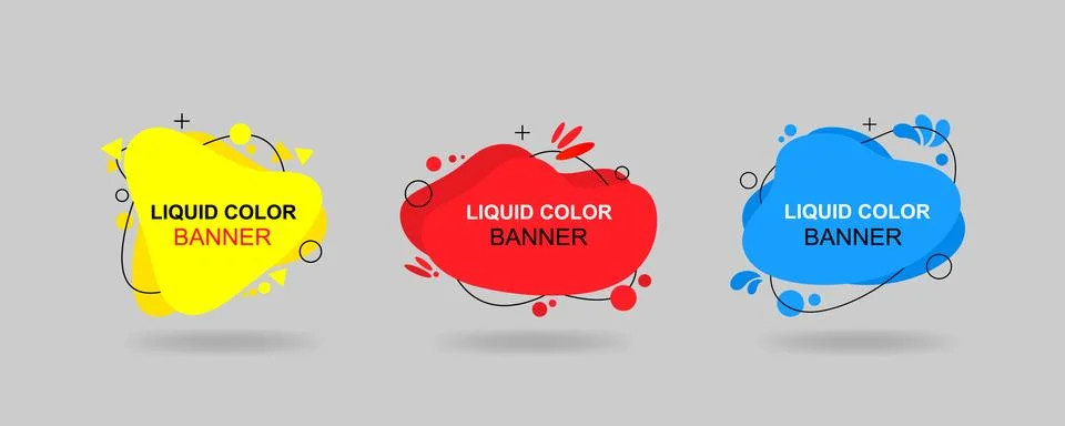 Set of modern abstract vector banners. Liquid color banners. Vector EPS 10 Stock Illustration