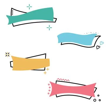 Set of modern abstract vector banners. Flat geometric shapes of different col Stock Illustration