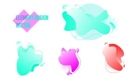 Set of modern abstract vector elements with dynamic colors. Stock Illustration