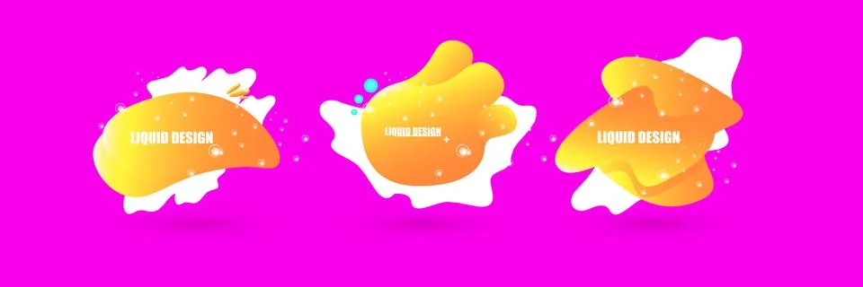 Set of modern abstract vector orange banners on pink background. Gradient Stock Illustration