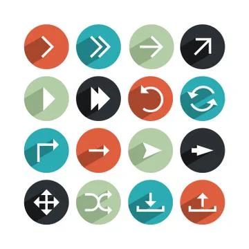 Set of modern arrows icons Stock Illustration