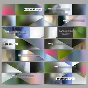 Set of modern banners. Abstract multicolored background, blurred nature Stock Illustration