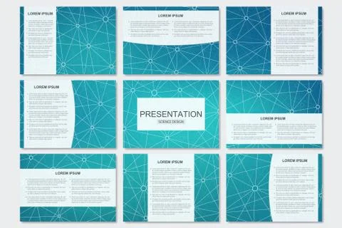 Set of modern business presentation templates in A4 size. Connection structure Stock Illustration