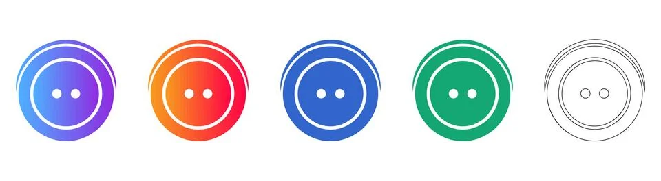 Set of Modern Button Icons for Web Interface 库存插图