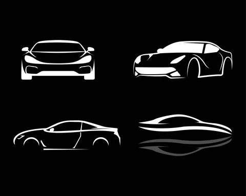 Set of modern car silhouette. Vector illustration Stock Illustration
