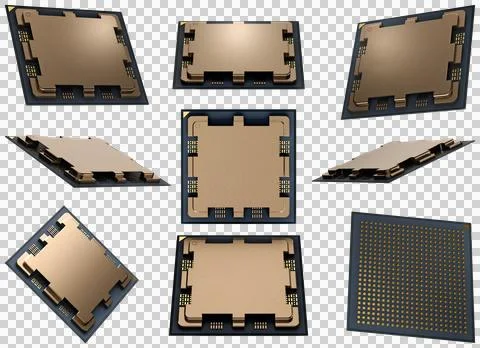 Set of modern central computer processors CPU illustrations concept, unit i.. イラスト素材