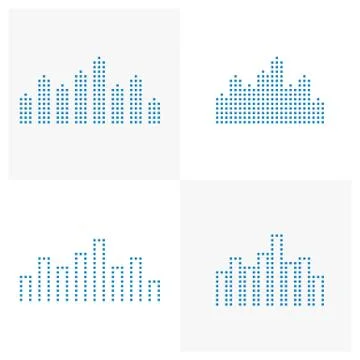 Set of Modern City Design Vector Template, Real estate Concept, Emblem, Desig Stock Illustration