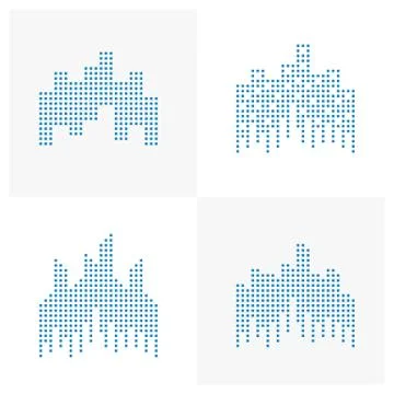 Set of Modern City Design Vector Template, Real estate Concept, Emblem, Desig Stock Illustration